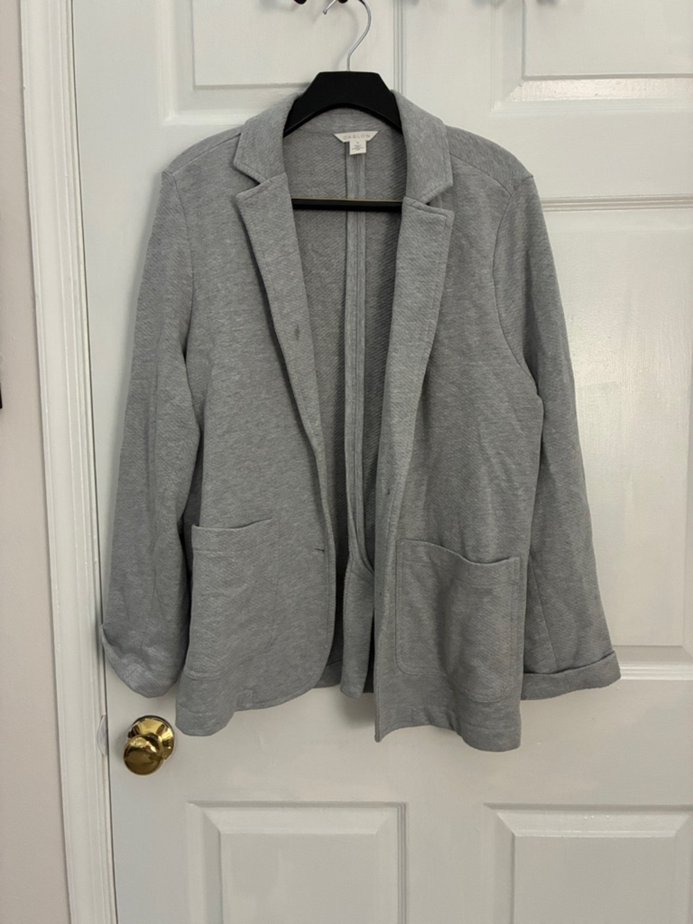 Caslon Light Gray Knit Open Cardigan